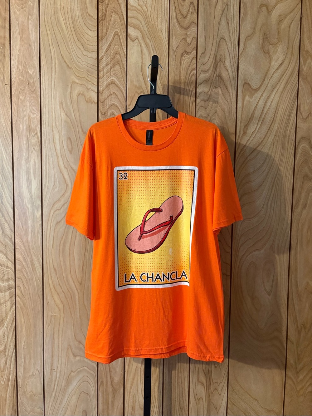 Gildan La Chancla Graphic Tee - Orange Large